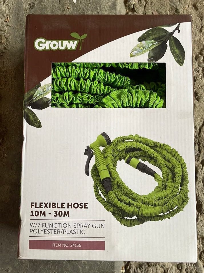Grouw Flexibele Tuinslang 10m - 30m met Spuitpistool nieuw, Ophalen of Verzenden, Nieuw, Tuinslang