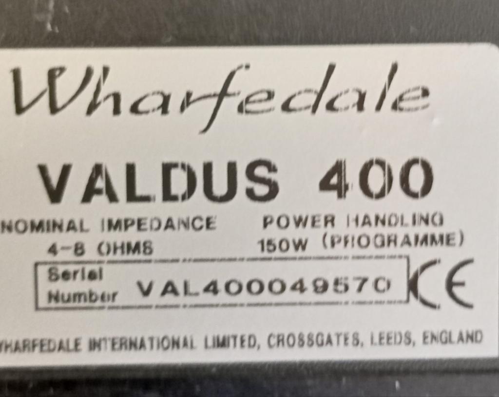 Wharefedale Valdus 400, Audio, Tv en Foto, Luidsprekerboxen, Zo goed als nieuw, 120 watt of meer, Front, Rear of Stereo speakers
