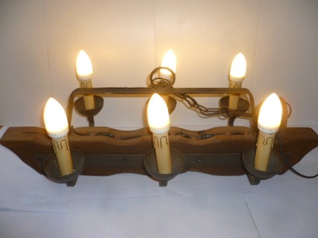Ensemble de lustres en chêne, fer forgé, céramique, faïence, Maison & Meubles, Bois, Vintage, Enlèvement, Utilisé