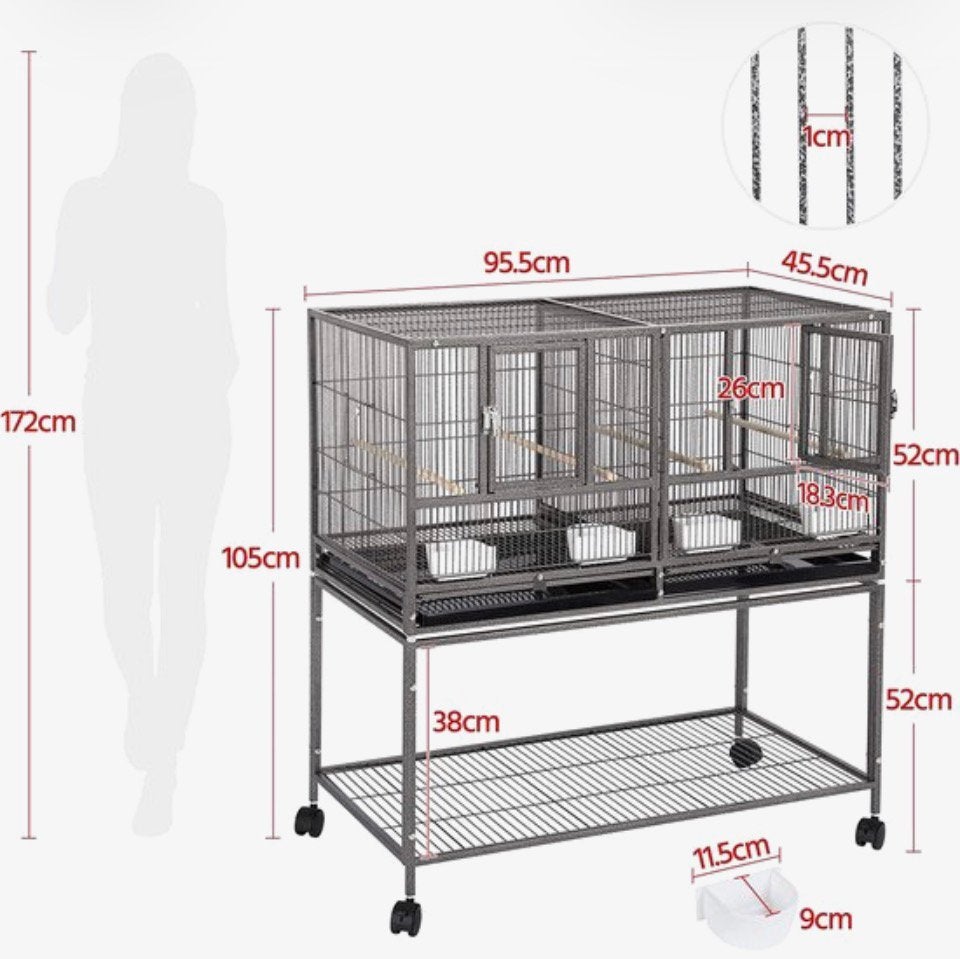 Perruche/tourtereau, Enlèvement, Comme neuf, Métal, Cage à oiseaux