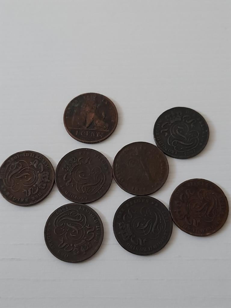 Setje van 8 stuks 1 cent leeuwencenten, Postzegels en Munten, Ophalen of Verzenden, Setje