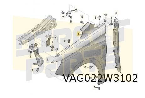 Volkswagen Caddy (1/21-) (2K) voorscherm Rechts Origineel! 2, Neuf, -, Volkswagen, -