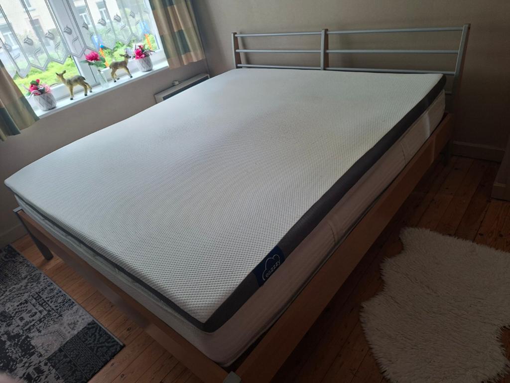 Mooi bed te koop, Huis en Inrichting, Slaapkamer | Bedden, Ophalen, Beige, Tweepersoons, 180 cm