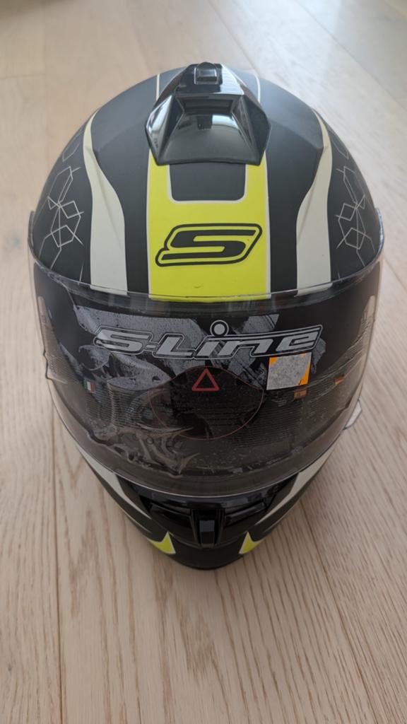 Neuf casque moto XL S-Line avec visière solaire intégré, Femmes, XL, Casque intégral, Enlèvement
