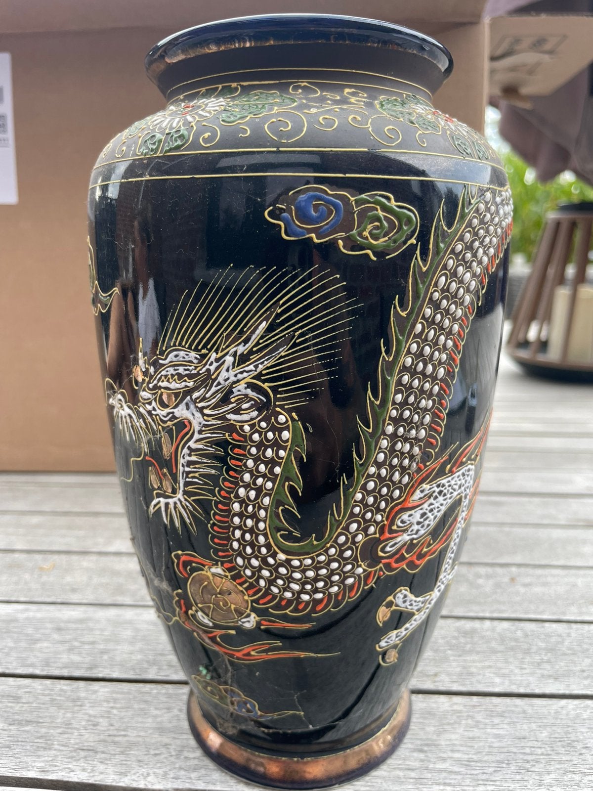 Vintage japanse drakenvaas, Antiek en Kunst, Ophalen