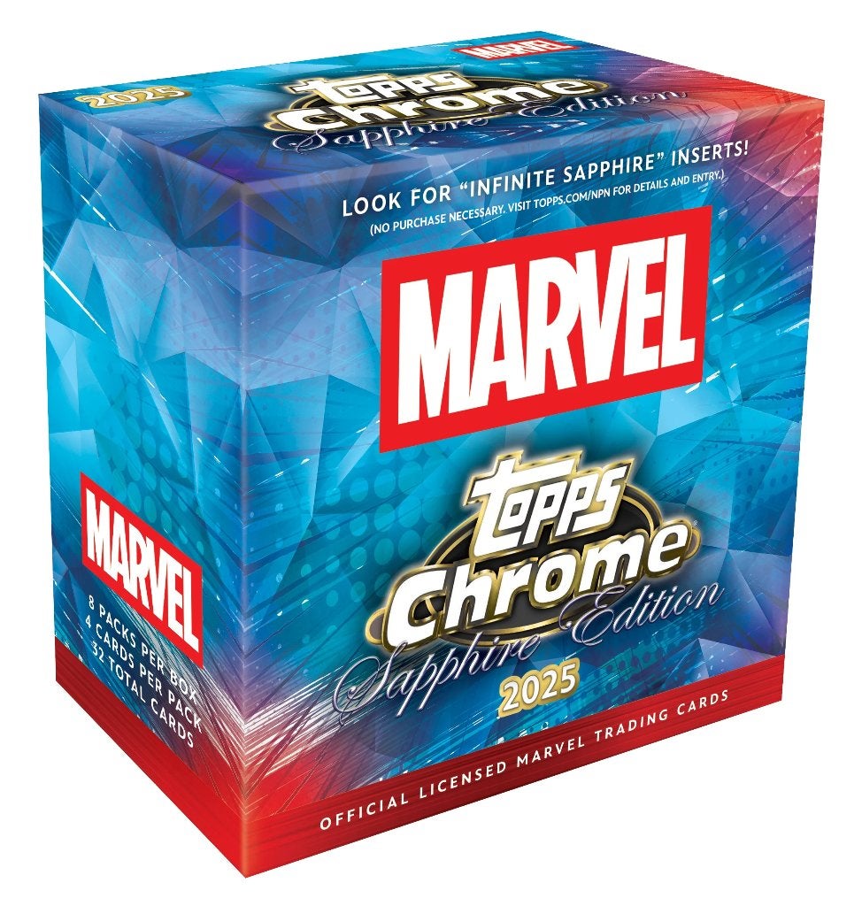 Boîte de loisirs Topps 2025 Marvel Comics en saphir chromé, Enlèvement ou Envoi, Neuf, Booster box, Foil