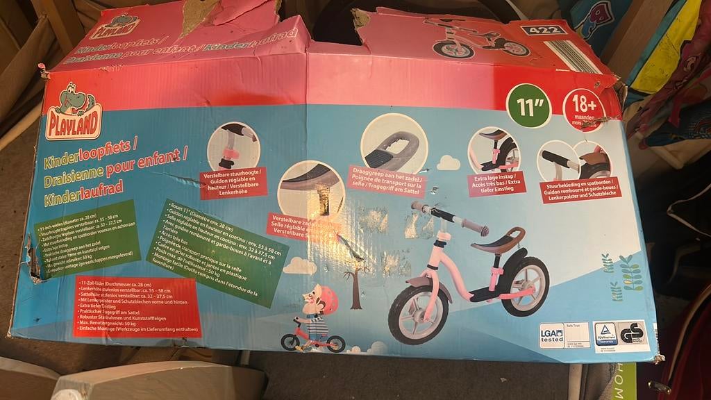 Loopfiets roze, Ophalen, Zo goed als nieuw, Loopfiets