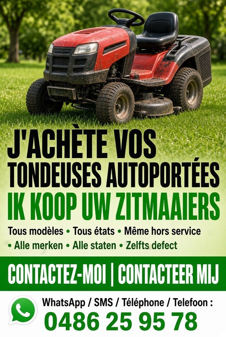 🍀ACHAT TRACTEUR TONDEUSE 🚜 en marche, en panne, Enlèvement