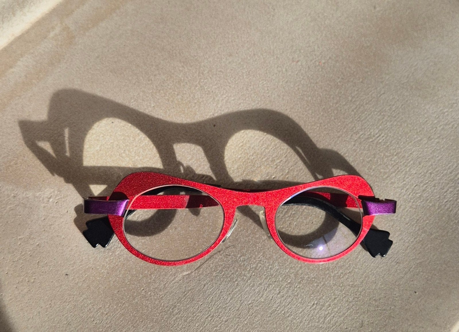 Theo bril rood / paars 90ties, Ophalen of Verzenden, Rood, Bril