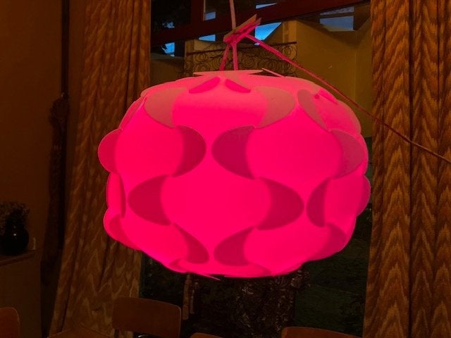 Vintage Hanglamp Ikea Fillsta Wit, Ophalen of Verzenden, Zo goed als nieuw, Kunststof, E27 (groot)