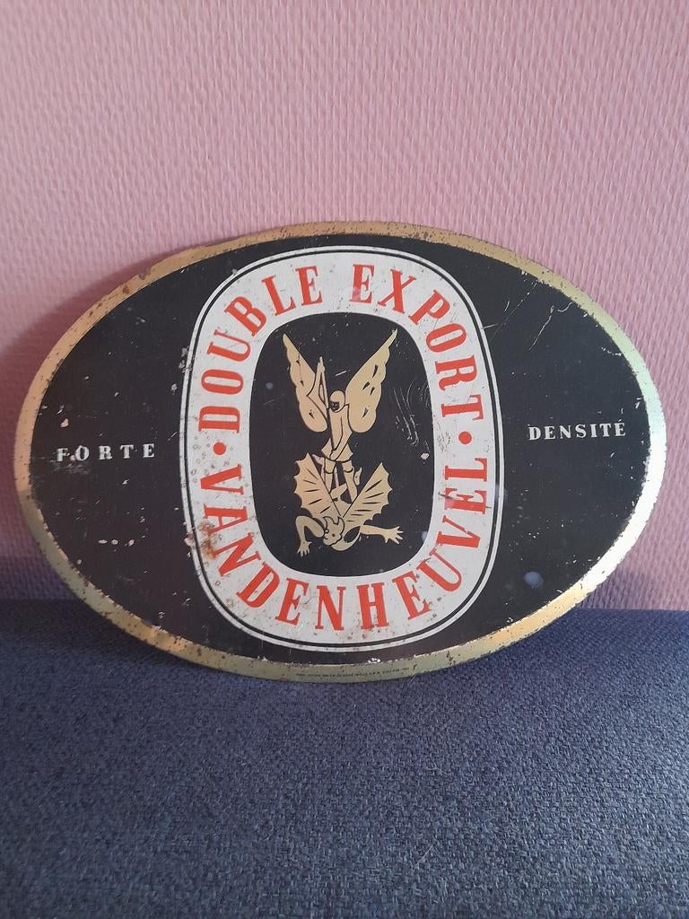 Metalen bordje double export vandenheuvel 1953, Ophalen of Verzenden