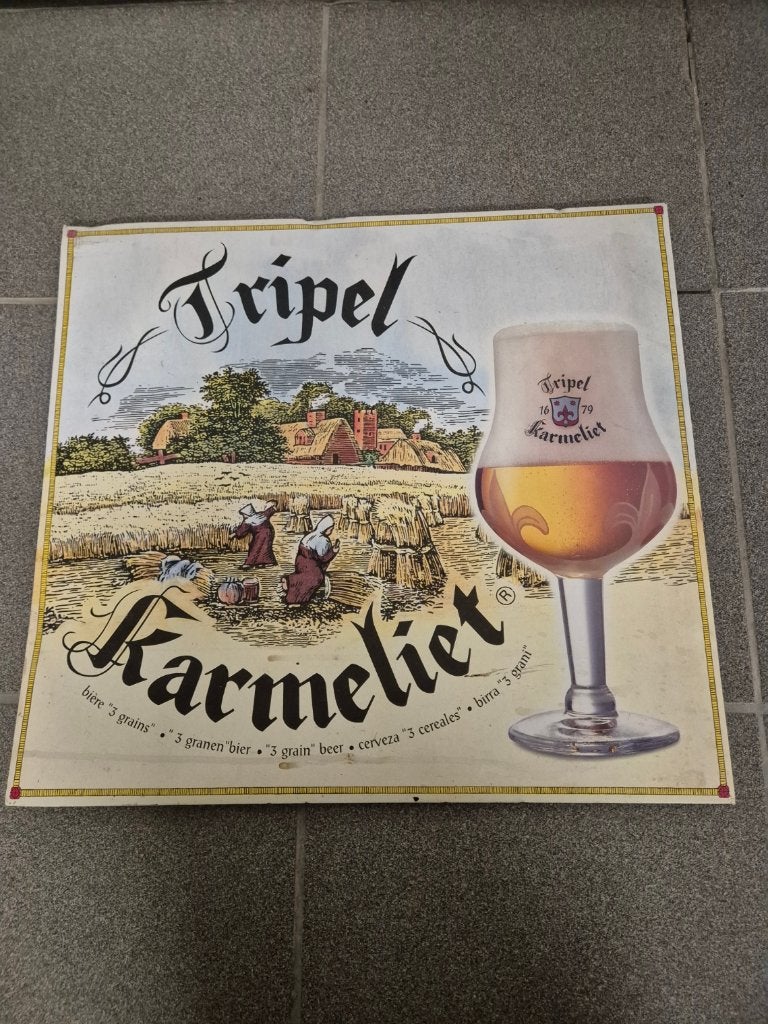 Plaque à bière en carton Tripel Karmelite, Collections, Enlèvement ou Envoi, Utilisé, Panneau, Plaque ou Plaquette publicitaire