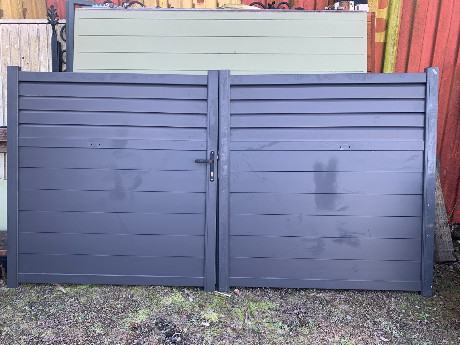 ALUMINIUM poort met automatische, Tuin en Terras, Ophalen, Zo goed als nieuw, Aluminium