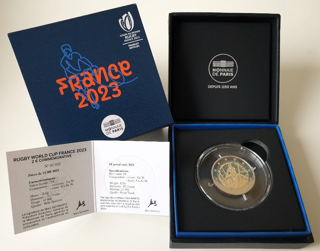 Frankrijk 2 euro 2023 Rugby Proof, Postzegels en Munten, Verzenden, Frankrijk, 2 euro, Losse munt