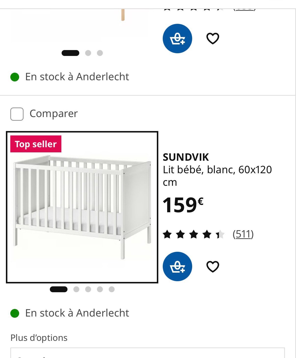Lit bebe et table a langer ikea, Enfants & Bébés, Enlèvement, Utilisé, Garçon ou Fille