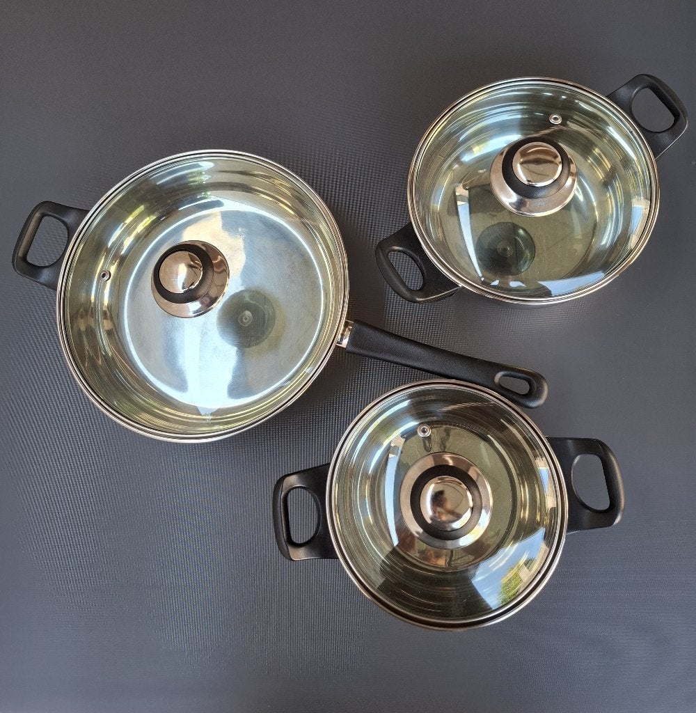 Kookpotten en pan, Huis en Inrichting, Keuken | Potten en Pannen, Ophalen, Inox, Pannenset, Zo goed als nieuw