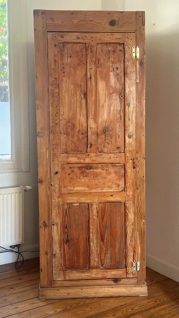 Oude grenenhouten kast, Ophalen, Gebruikt, 50 tot 100 cm, 150 tot 200 cm