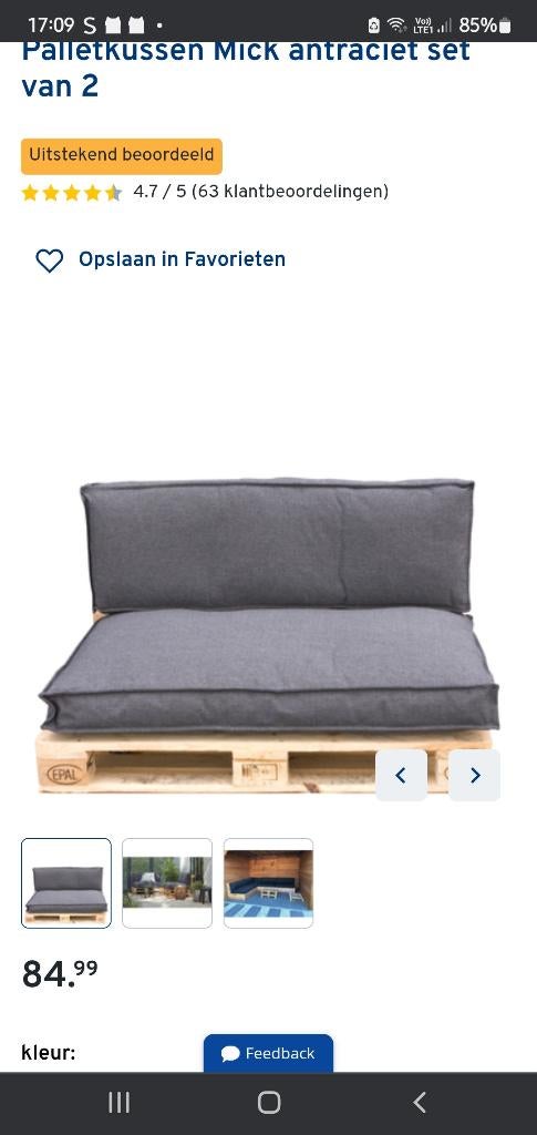Palletkussens, Tuin en Terras, Ophalen, Zo goed als nieuw