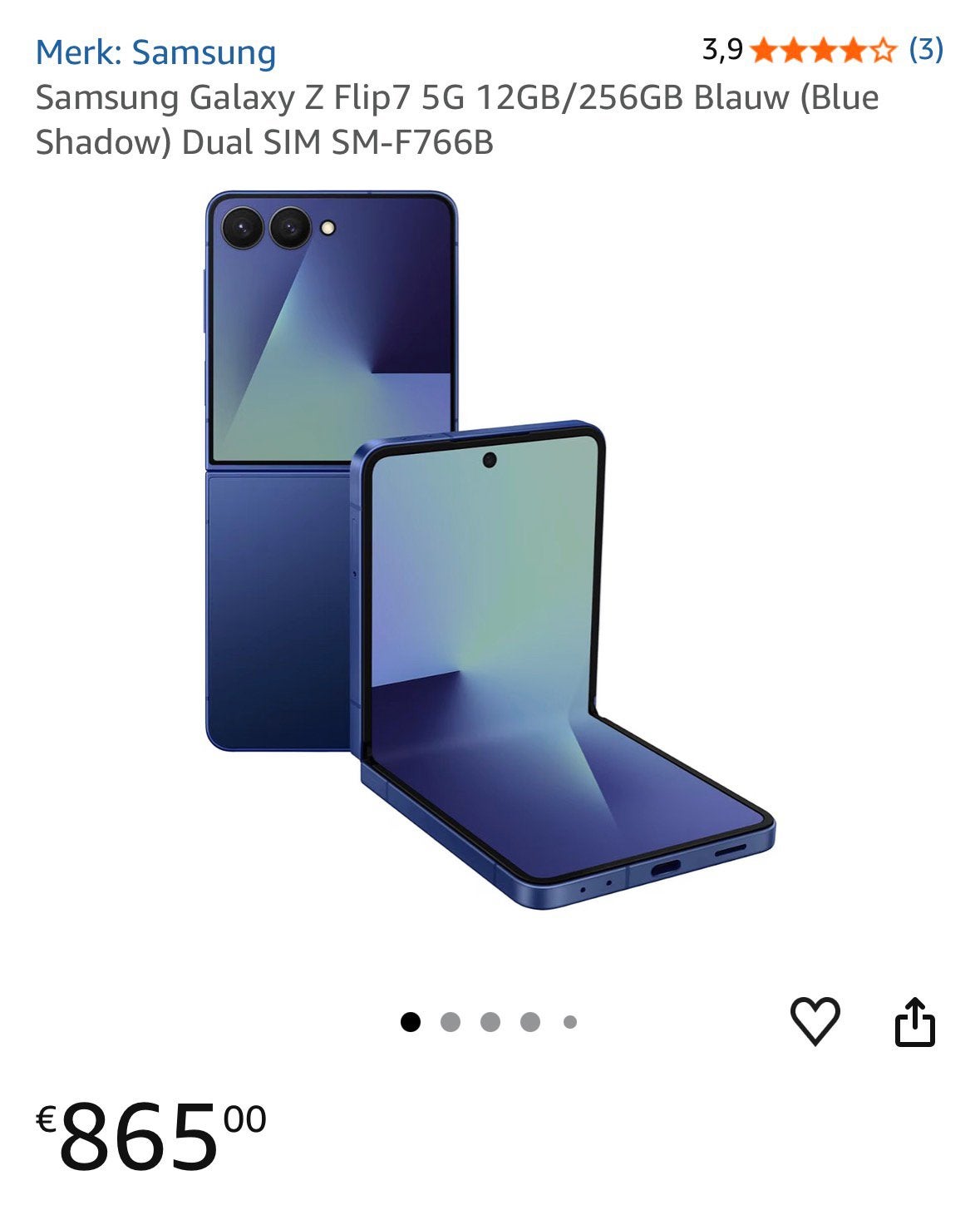 Samsung Z flip 7 2025 kleur blue shadow (nieuw in doos), Telecommunicatie, Blauw, Touchscreen, Nieuw, Ophalen of Verzenden