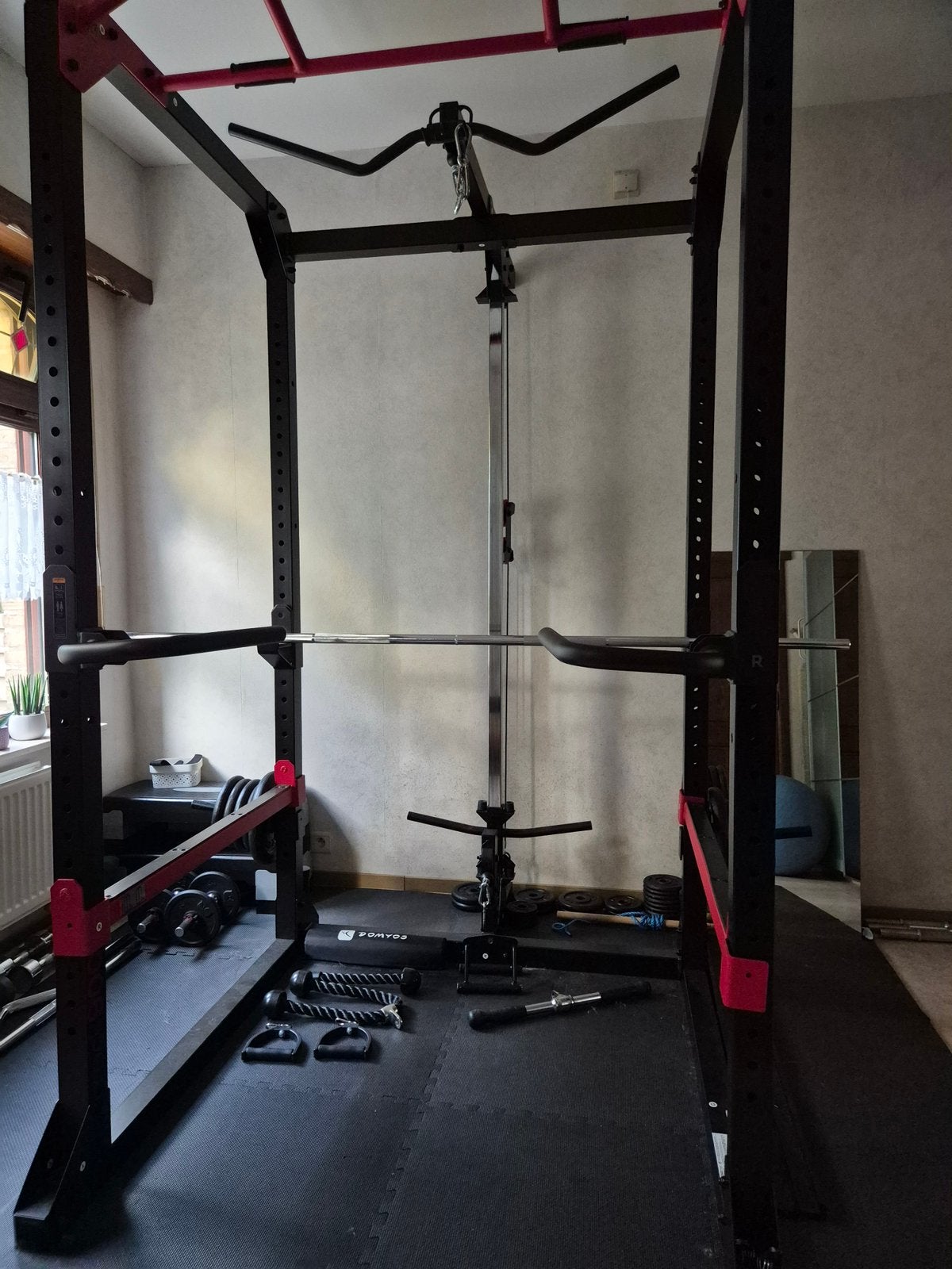 Domyos power rack 900, Sport en Fitness, Fitnessmaterialen, Ophalen, Zo goed als nieuw