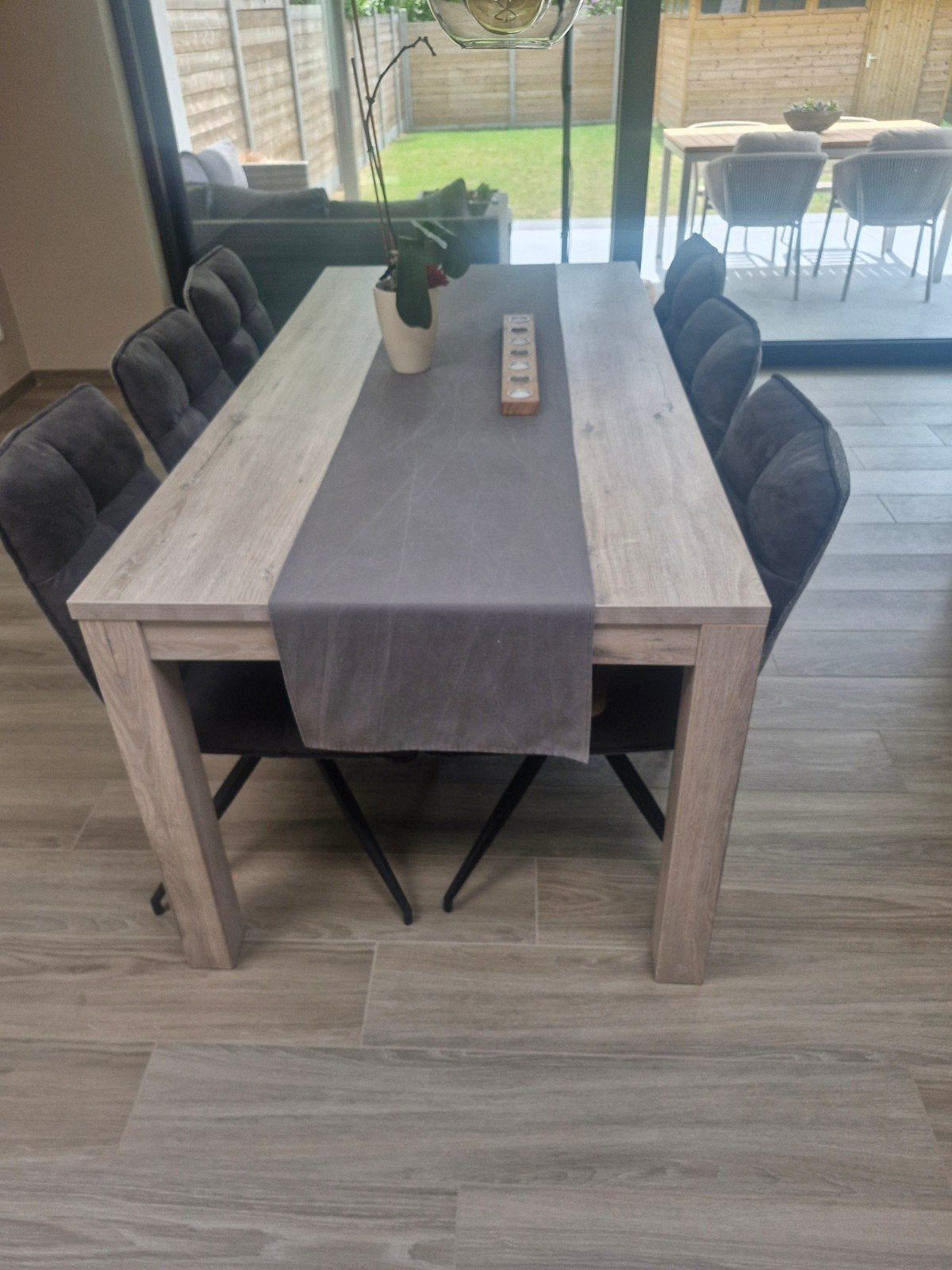 Eettafel zonder stoelen, Huis en Inrichting, Tafels | Eettafels, Ophalen, Gebruikt, 50 tot 100 cm, Vijf personen of meer