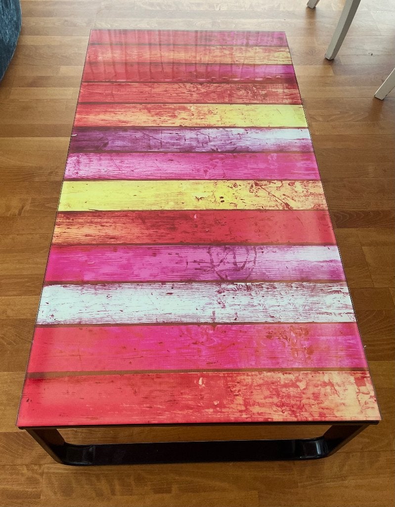 table basse, 100 à 150 cm, Verre, Comme neuf, Enlèvement
