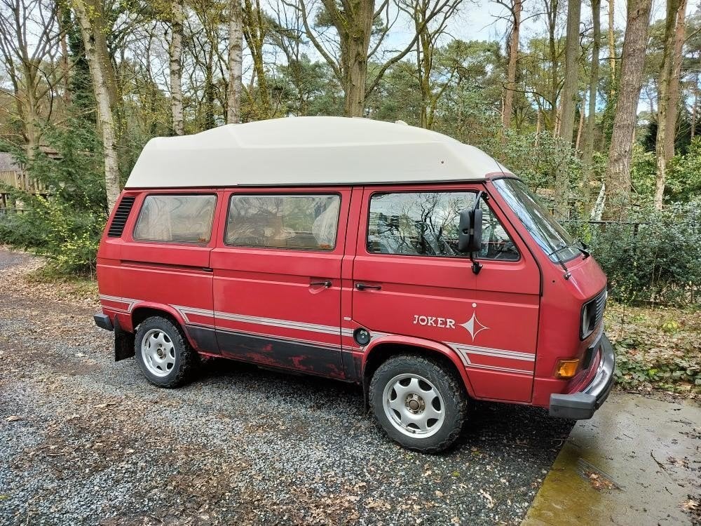 VW T3 1.6TD Westfalia Joker 1989, Rouge, 4 portes, 3 places, Boîte manuelle