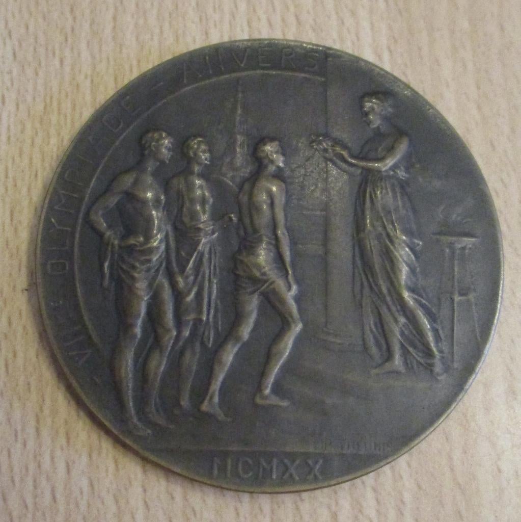 Medaille van de Olympische Spelen van Antwerpen 1920, Ophalen of Verzenden, Landmacht, Lintje, Medaille of Wings