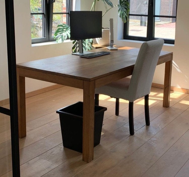 Massief teakhouten eettafel van Maisons du Monde, Ophalen, Gebruikt, Teakhout, 50 tot 100 cm
