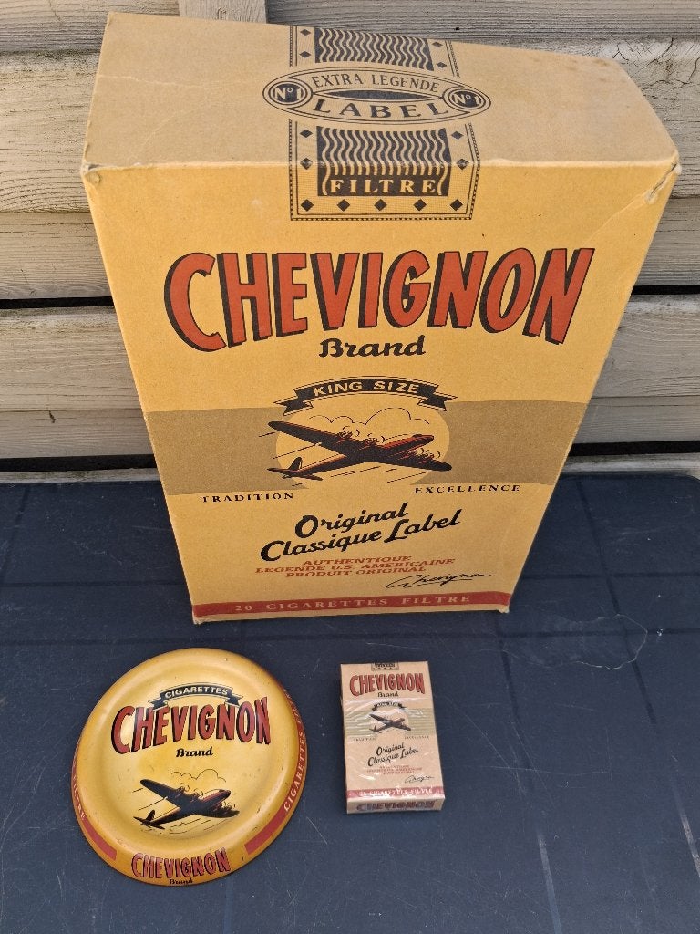 CIGARETTES CHEVIGNON, Collections, Marques & Objets publicitaires, Comme neuf, Panneau publicitaire, Enlèvement ou Envoi
