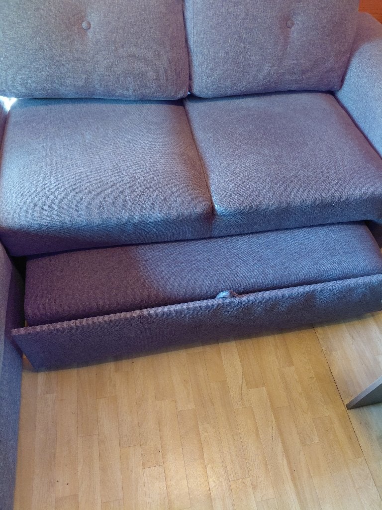 Slaapbank, Kleerkasten en Tafeltje, 75 à 100 cm, Zetel = c:  b230 - 88 diep en liseuse 150 diep, bed140x195, 200 à 250 cm, Enlèvement