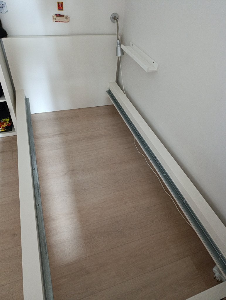 Ikea (Malm) 90 x 200 cm wit bedframe, Huis en Inrichting, Ophalen, Gebruikt, 90 cm, Eenpersoons