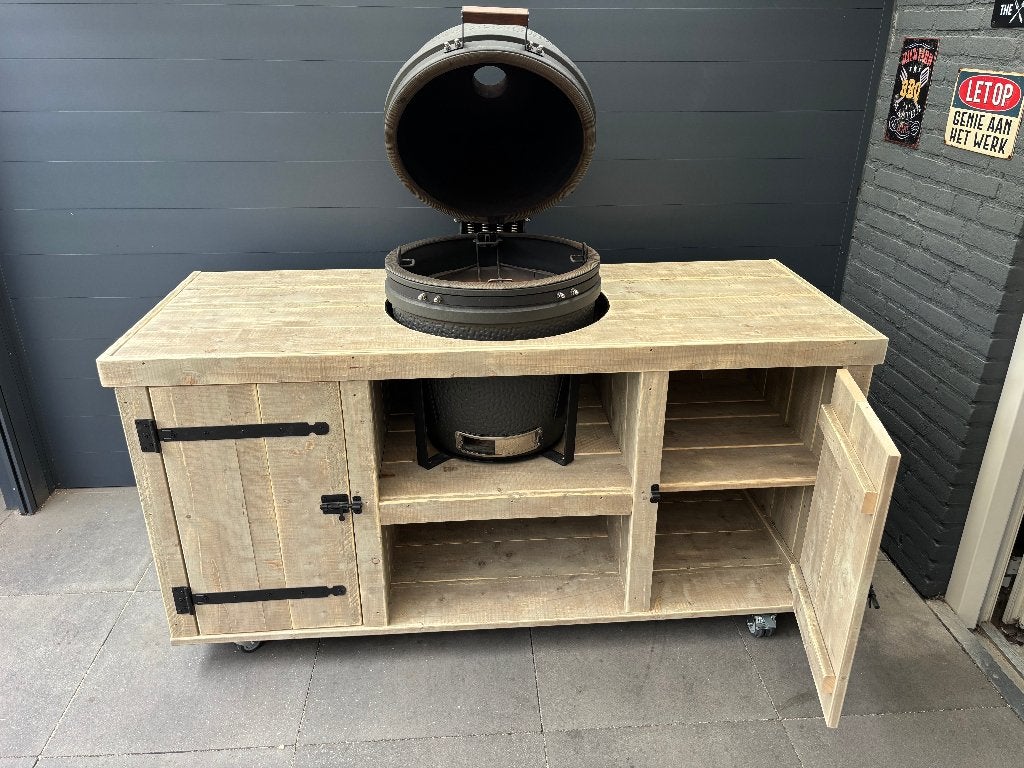 Uniek BBQ meubel voor kamado van steigerhout of douglashout, Ophalen, Nieuw