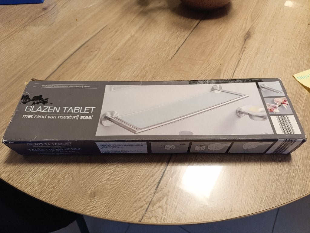 Glazen tablet voor in badkamer, Ophalen, 100 tot 150 cm, Overige typen, Nieuw
