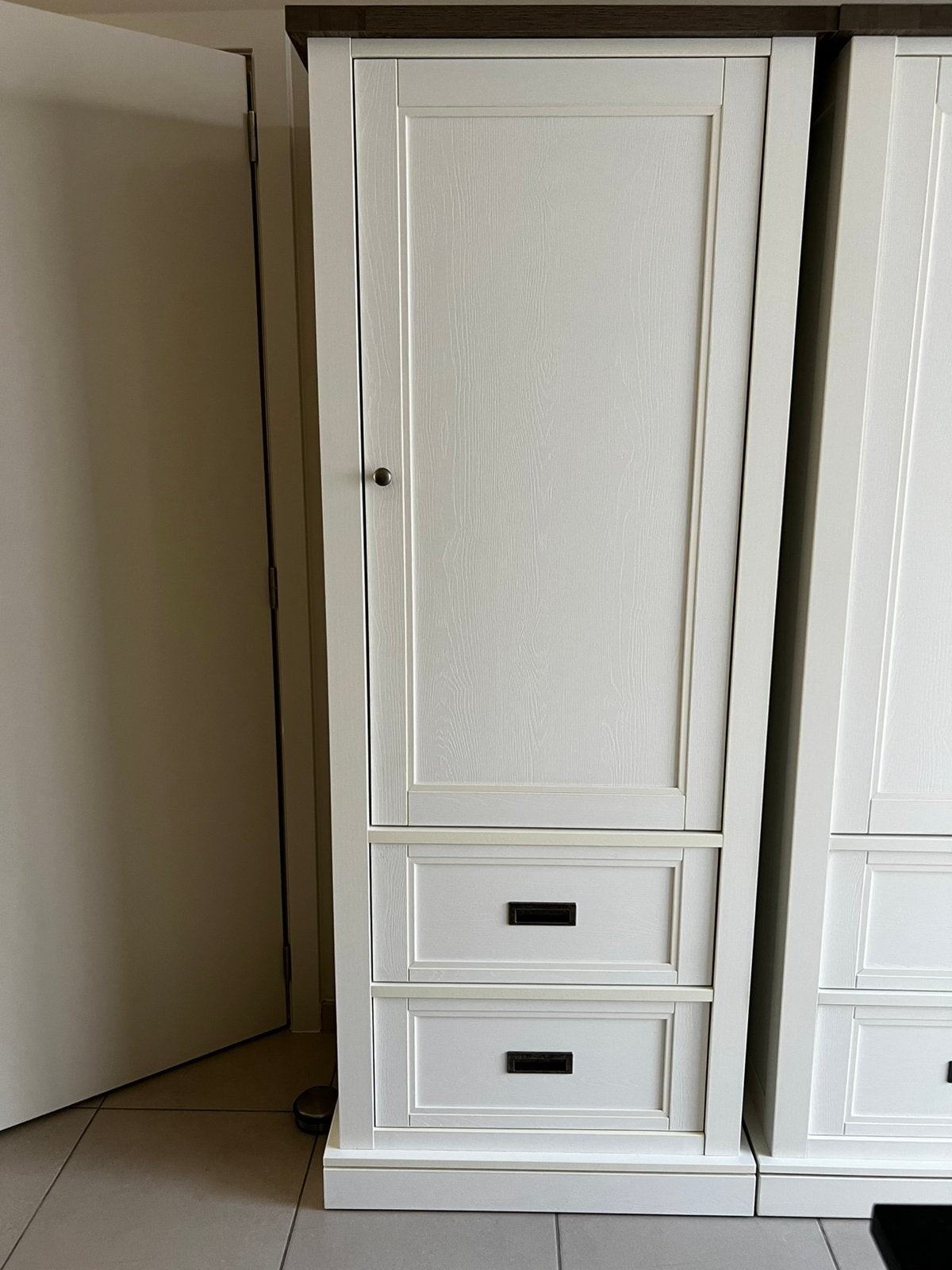 Stijlvolle witte opbergkast met laden – Landelijke stijl, Huis en Inrichting, Ophalen, Gebruikt