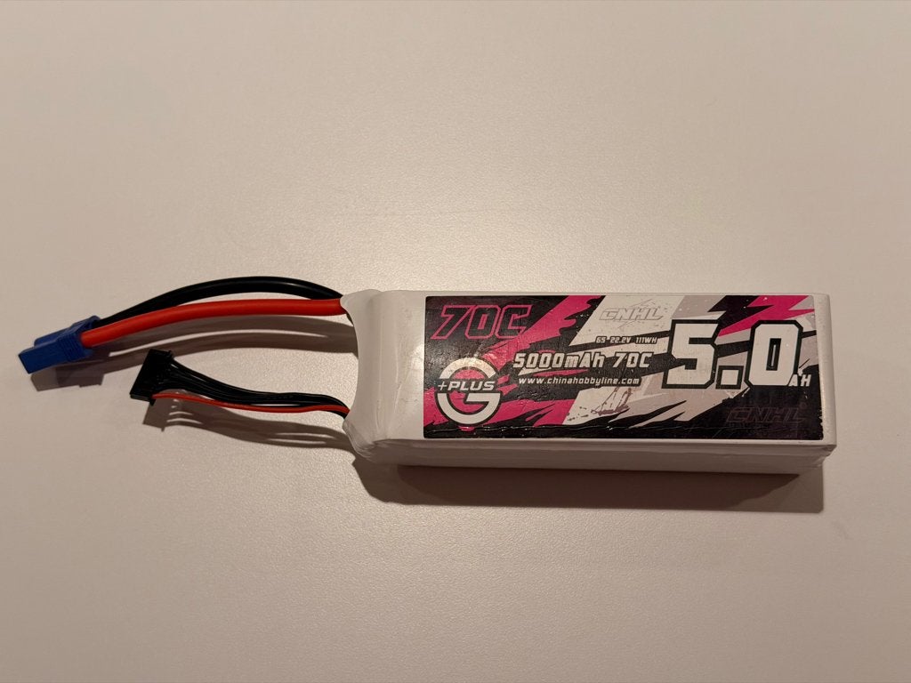 CNHL G+Plus 5000mAh 22.2V 6S Lipo Battery 70C with EC5 Plug, Ophalen of Verzenden, Nieuw, Elektro