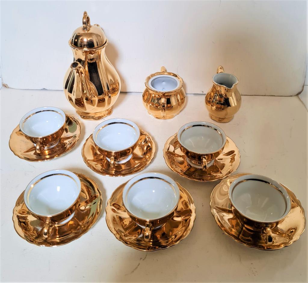 Verguld theeservies in 24 karaat, Ophalen of Verzenden
