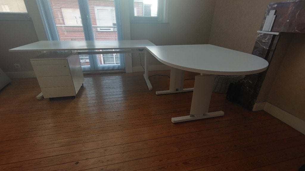 Inofec elektr.verstelbaar bureau+vergadertafel+ladenblok, Atelier, Enlèvement, Utilisé, Bureau