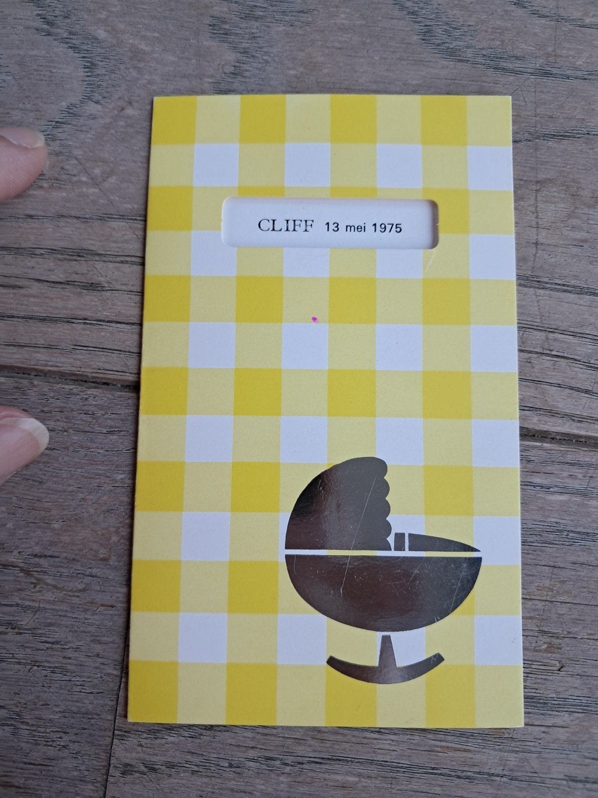 Faire-part de naissance rétro : Cliff Sintubin, Gand, 1975, Collections, Cartes de naissance & Cartes de visite, Enlèvement ou Envoi