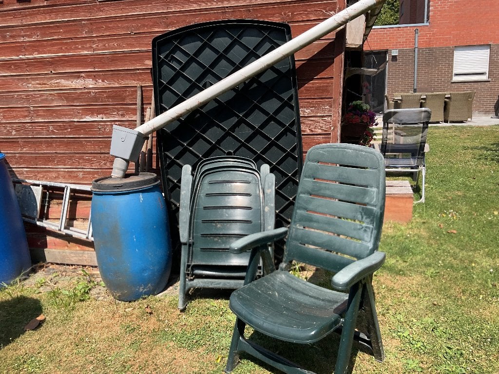 Gratis 3 tuinstoelen en 1 tafelblad, Tuin en Terras, Ophalen