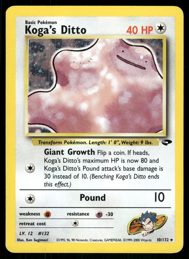Koga's Ditto 10/132 - Gym Challenge (NM), Envoi, Utilisé