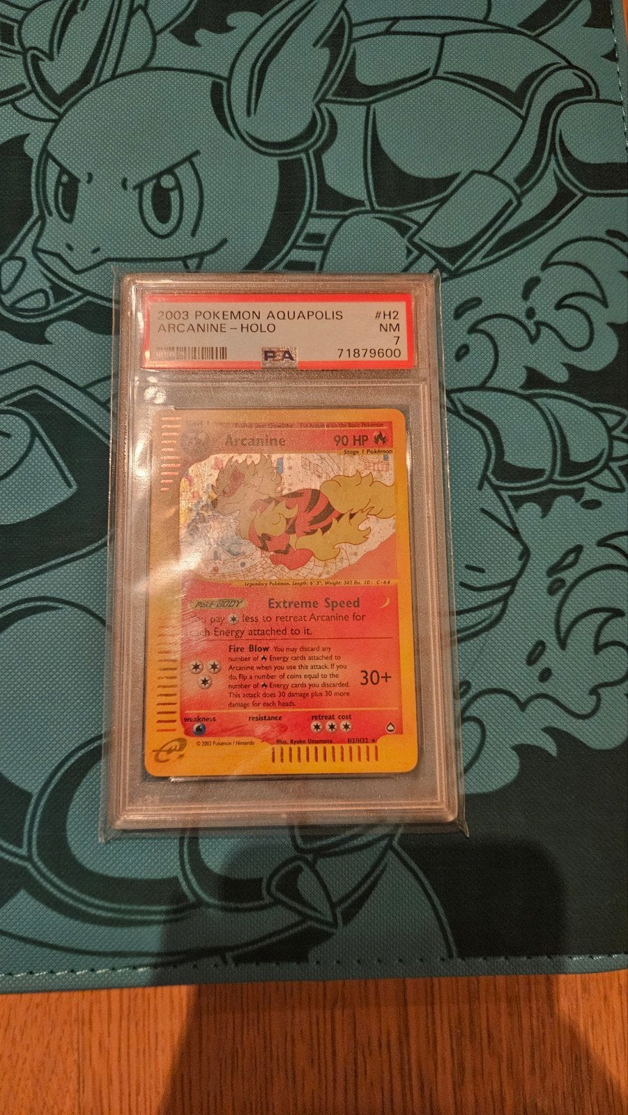 PSA 7 Arcanine Holo aquapolis, Enlèvement