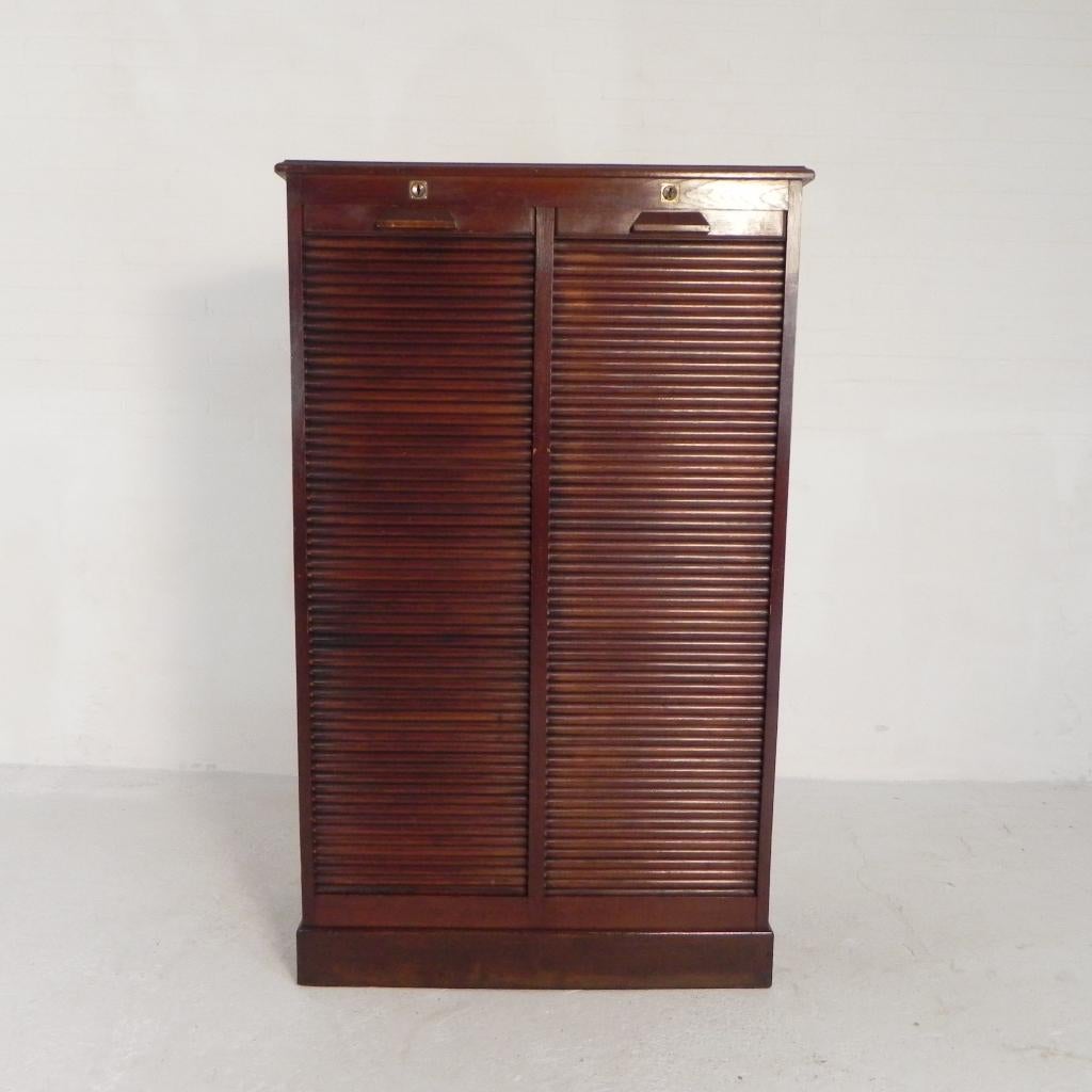 Eiken rolluikkast met 2 luiken, 148 cm hoog, jaren 20, Ophalen of Verzenden, Eikenhout