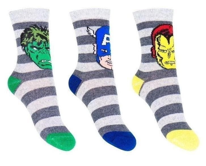 Avengers Sokken Stripe - 3 paar - Maat 23/26, Kinderen en Baby's, Avengers, Nieuw, Ophalen of Verzenden, Jongen