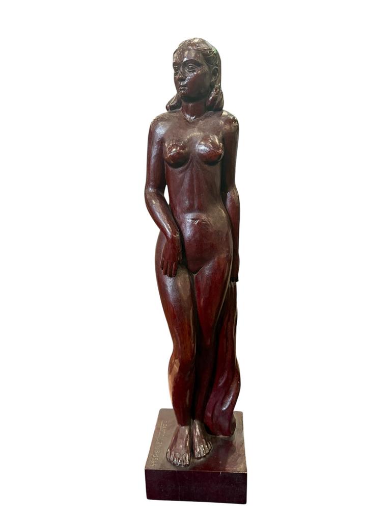 Gesculpteerd houten beeld Clement Pardon 1944, Antiek en Kunst, Ophalen, Hout, Beeld