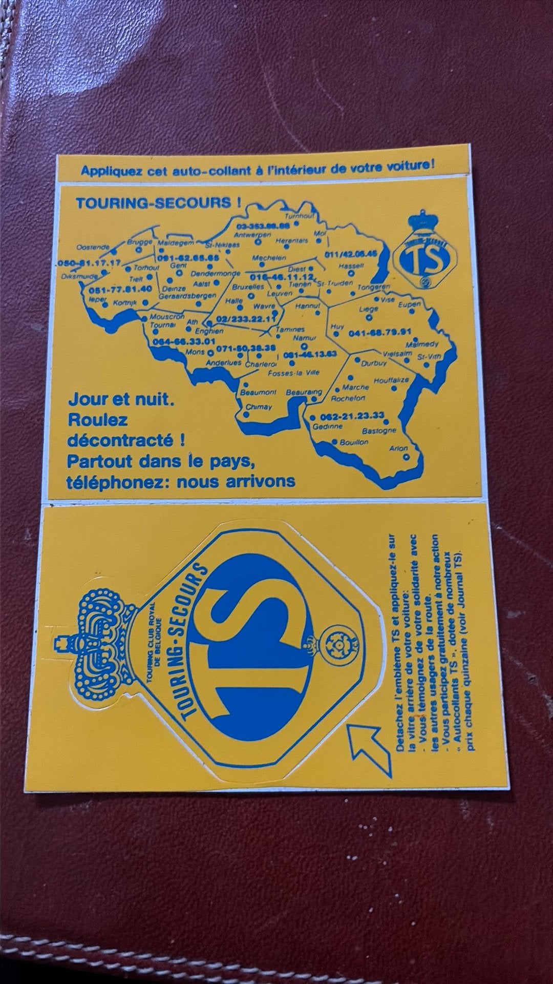 Vintage Raamsticker Touring-Secours TS (Jaren '60/'70), Collections, Enlèvement ou Envoi, Comme neuf