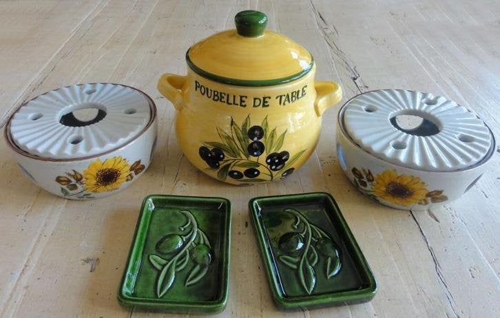 SALE,  2 x Vintage theelicht met zonnebloemen, Enlèvement ou Envoi