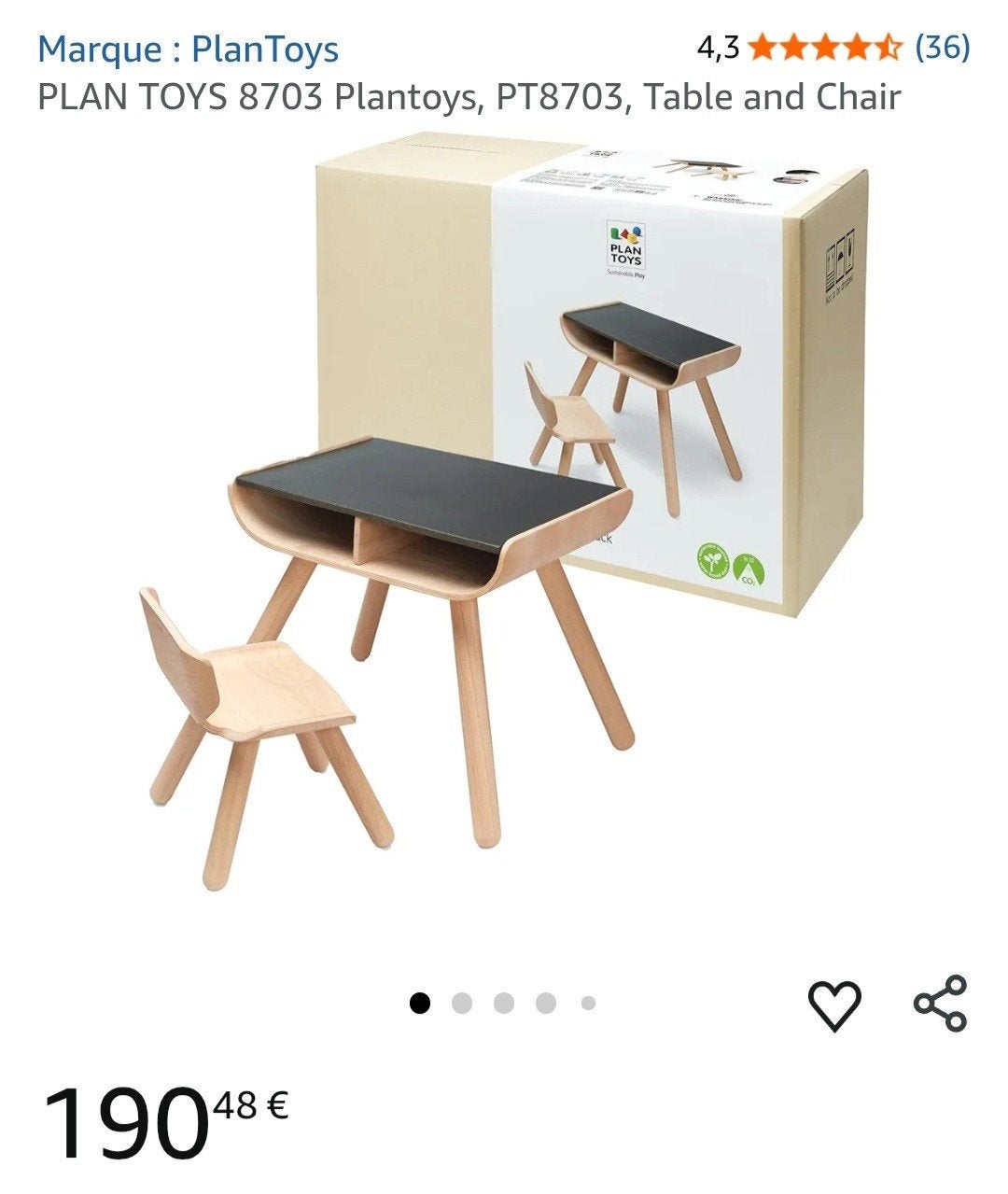 Zeer stevige PlanToys tafel en stoel, Ophalen, Gebruikt, Hangstoel