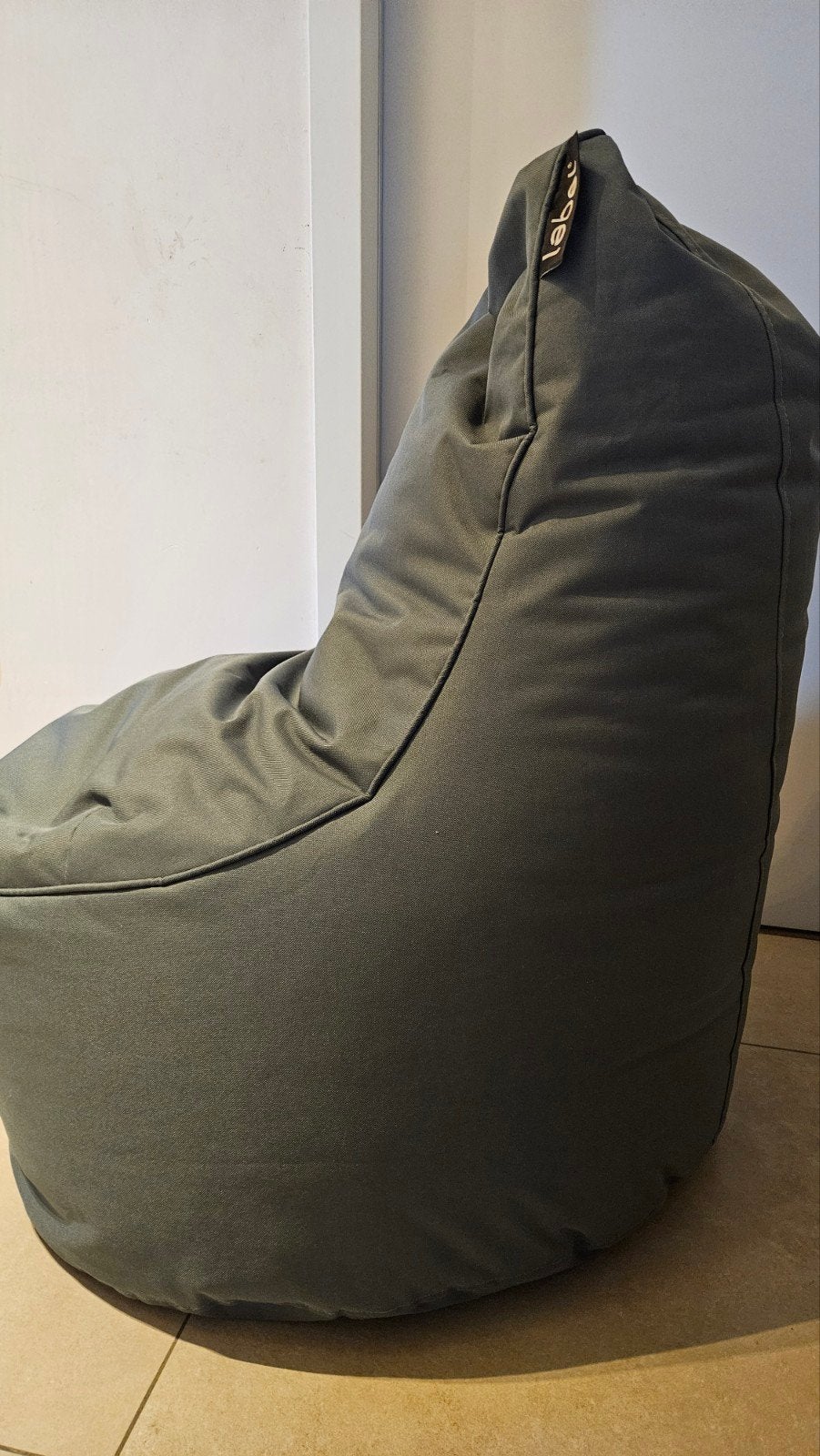 Zitzak kindermaat merk."Label", Enlèvement, Comme neuf, Gris, Pouf