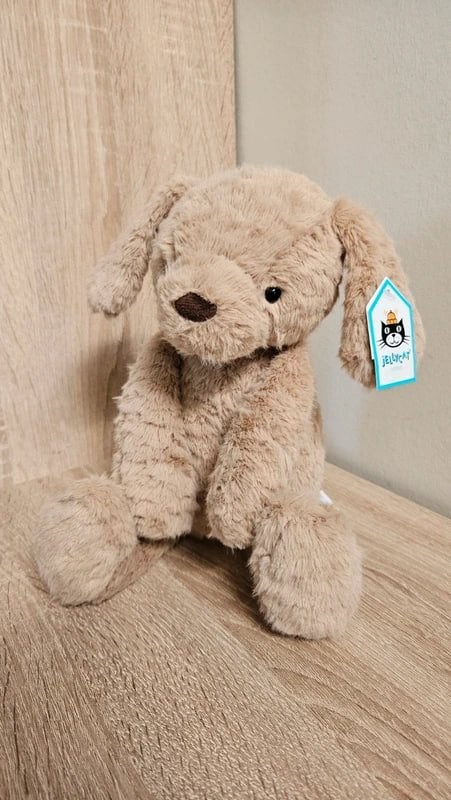 Jellycat Rolie Polie Puppy knuffel nieuw met label, Met doos, Jellycat, Overige karakters, Nieuw